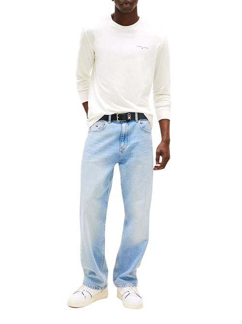 T-shirt manica lunga in cotone bianca Tommy Jeans | DM0DM21594YBL